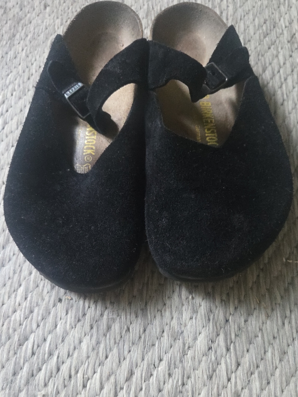 Birkenstock Black Suede Mary Jane Flats 39W - Picture 4 of 5